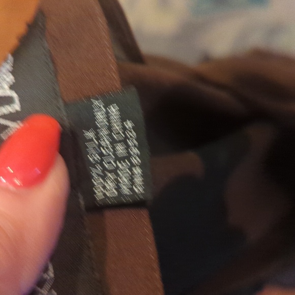 Kenneth Jay Lane Brown/ Black Button Down Flowy Old Money Silk Tunic Top Sz L - Picture 7 of 9